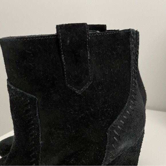 Rebecca Minkoff Black Bianca Suede Wedge Booties, Size 6.5 - Picture 7 of 12